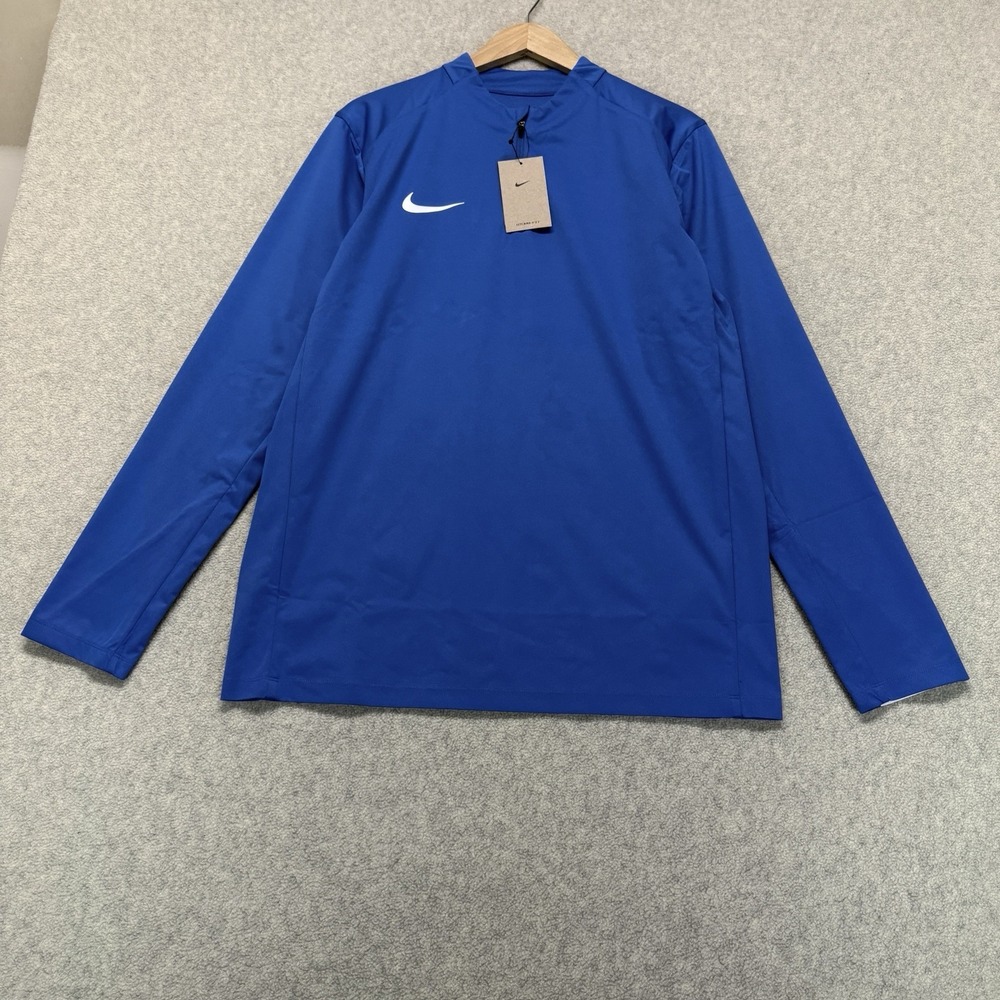 Nike Dri-FIT Soccer Drill Top Blue Quarter Zip Pullover Men's Large NWT